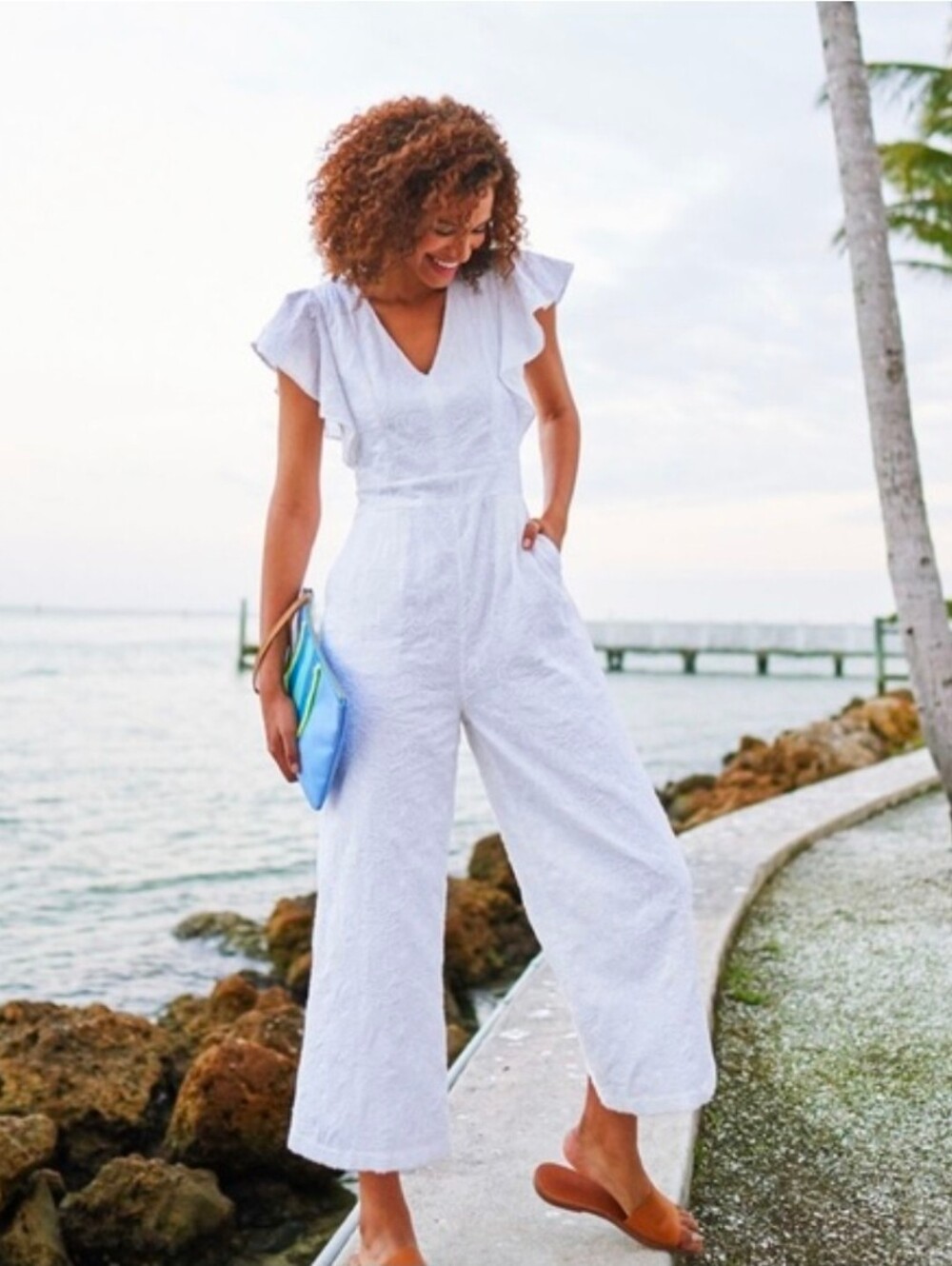 Vineyard Vines White Bahamian Floral Eyelet Jumpsuit Resort Wedding Feminine 16
